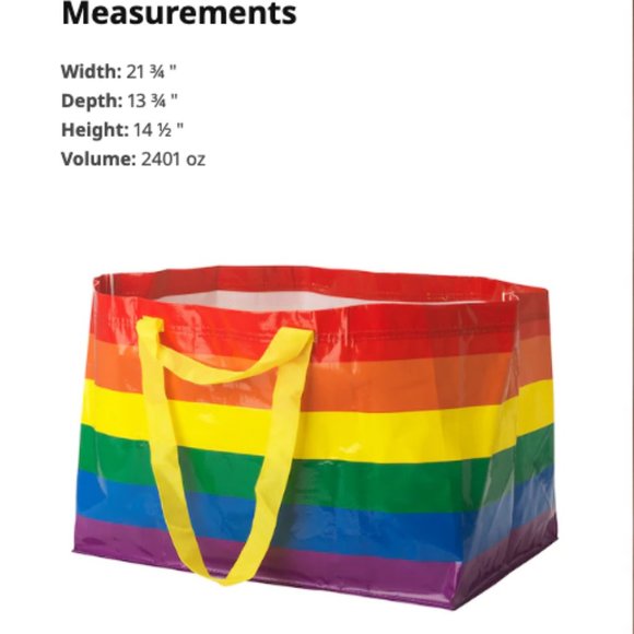 IKEA Bags Ikea Rainbow Bag Storstomma Large 9 Galons Poshmark